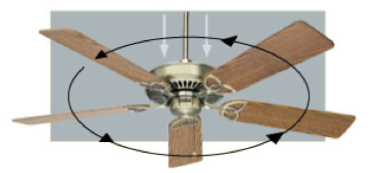 Rotate ceiling fans counterclockwise in the summer months
